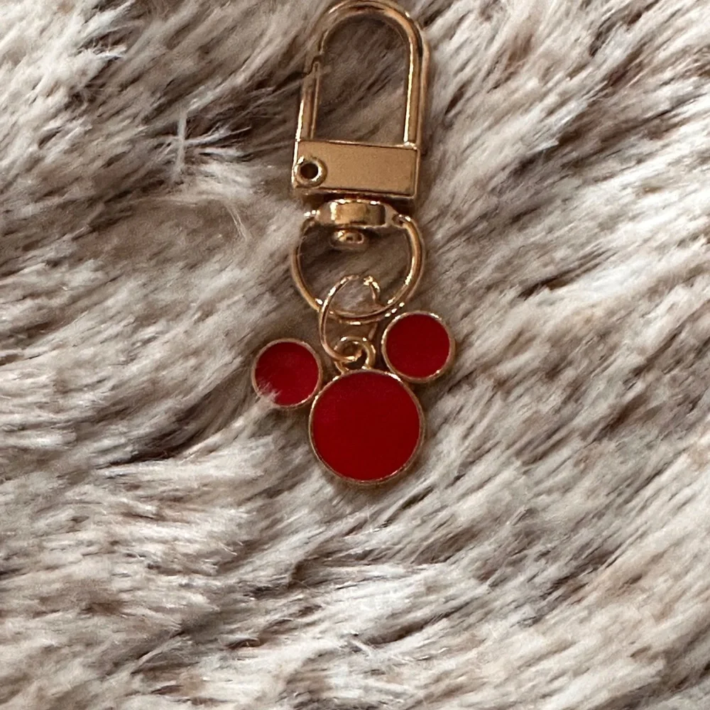 Keychain bag charm Mickey Mouse inspired red black gold